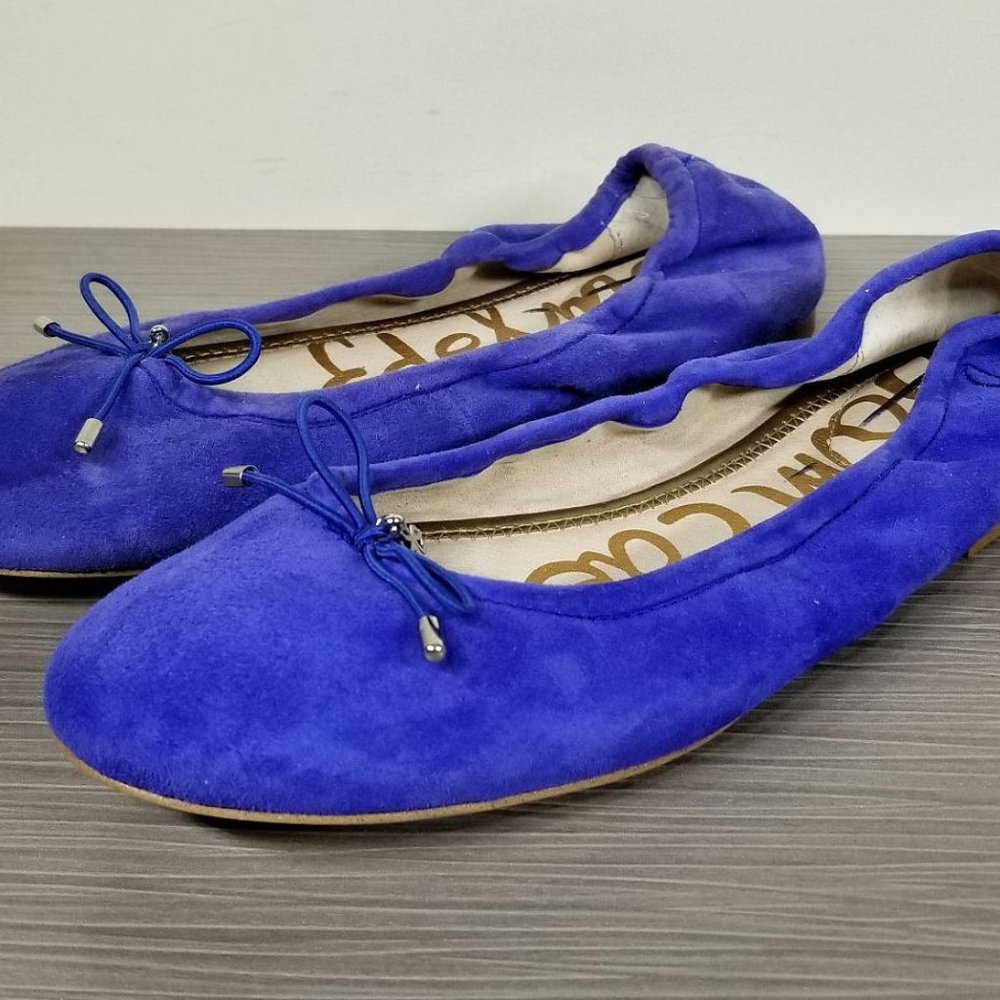 Sam Edelman Felicia Flat, Blue Suede, Womens Size 6 M